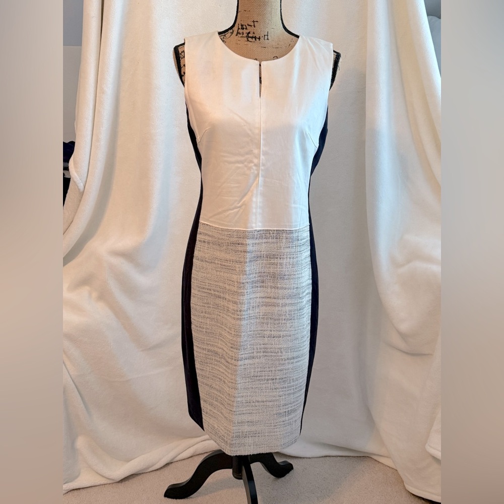 Tahari Sleeveless Colorblock Sheath Dress